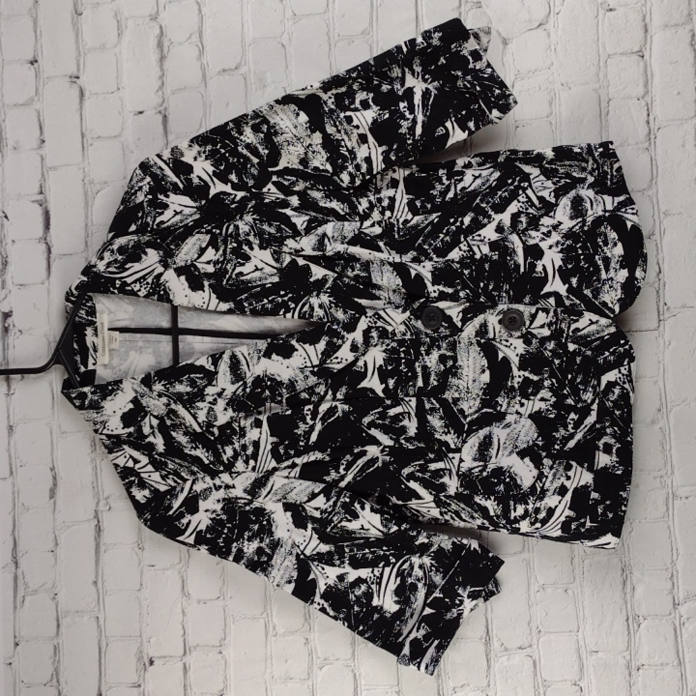Coldwater Creek Black White Jacket Size 8 Petite